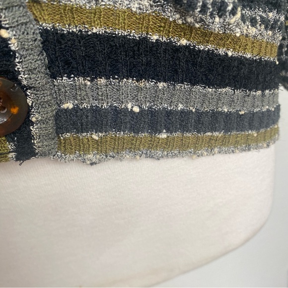 Vintage Neiman Marcus Italy Gray Tan Wool Mix Knit Oversize Cardigan Size XL - Picture 10 of 15